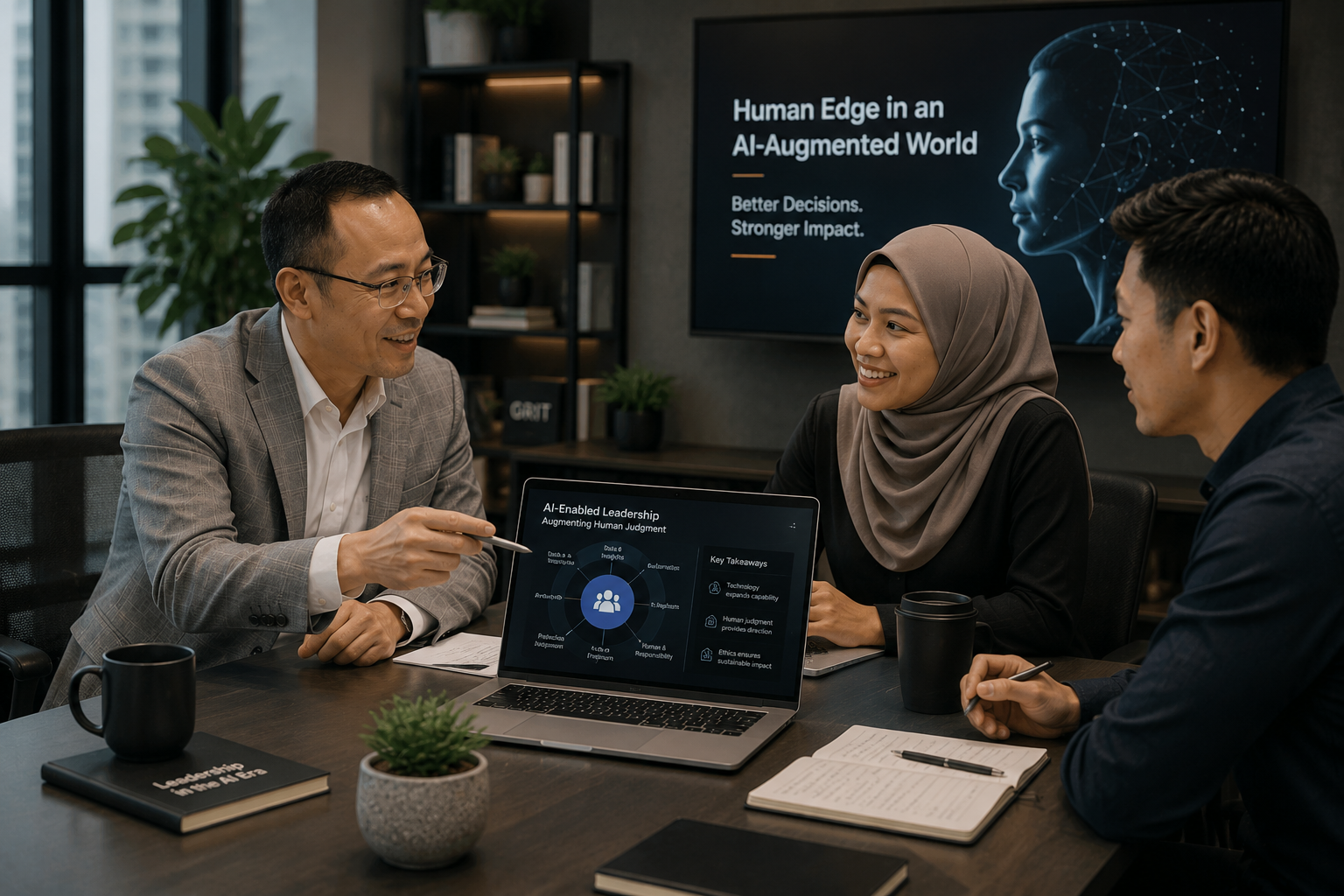 Leadership and AI executive discussion